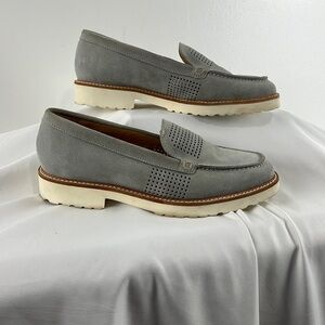 Ron White Grey Suede Loafers